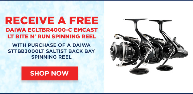 Recieve Free Daiwa ECLTBR4000-C Emcast LT Bite n' Run Spinning Reel With Purchase
